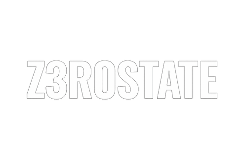 Z3R0STATE IN OSWALD IN WHITE ON TRANSPARENT BACKGROUND